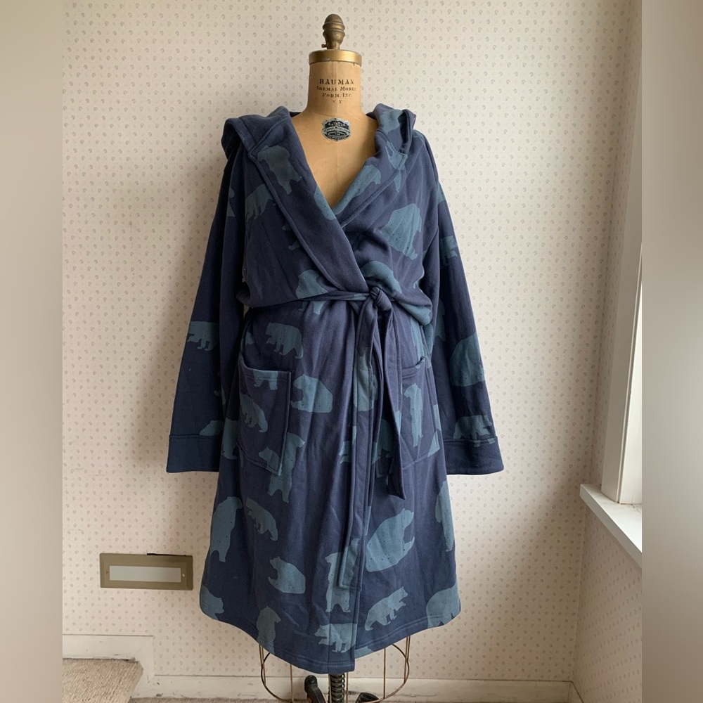 New without Tags! Lazy One Bear Print Oversized Robe sz S/M TP2